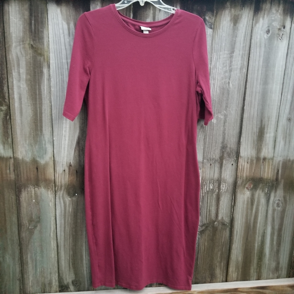 Maroon T-shirt Dress